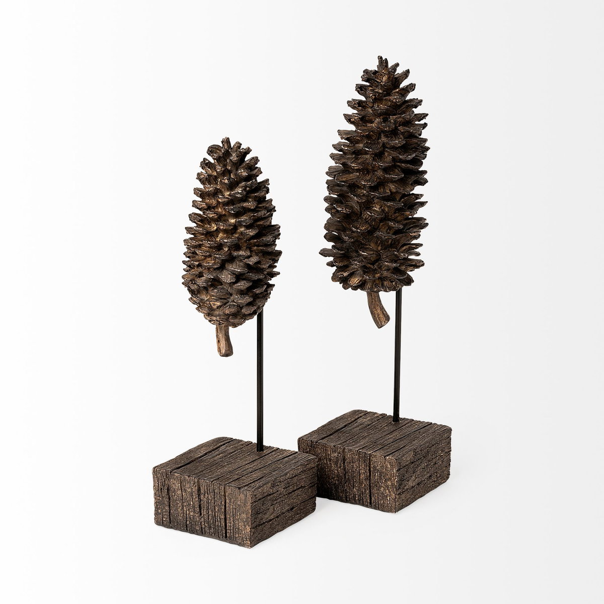 Pinterra (Small) 4L x 4W Brown Resin Pinecone Replica, Decorative Object by Mercana, 3.94" length x 3.94" width x 11.02" height View 7