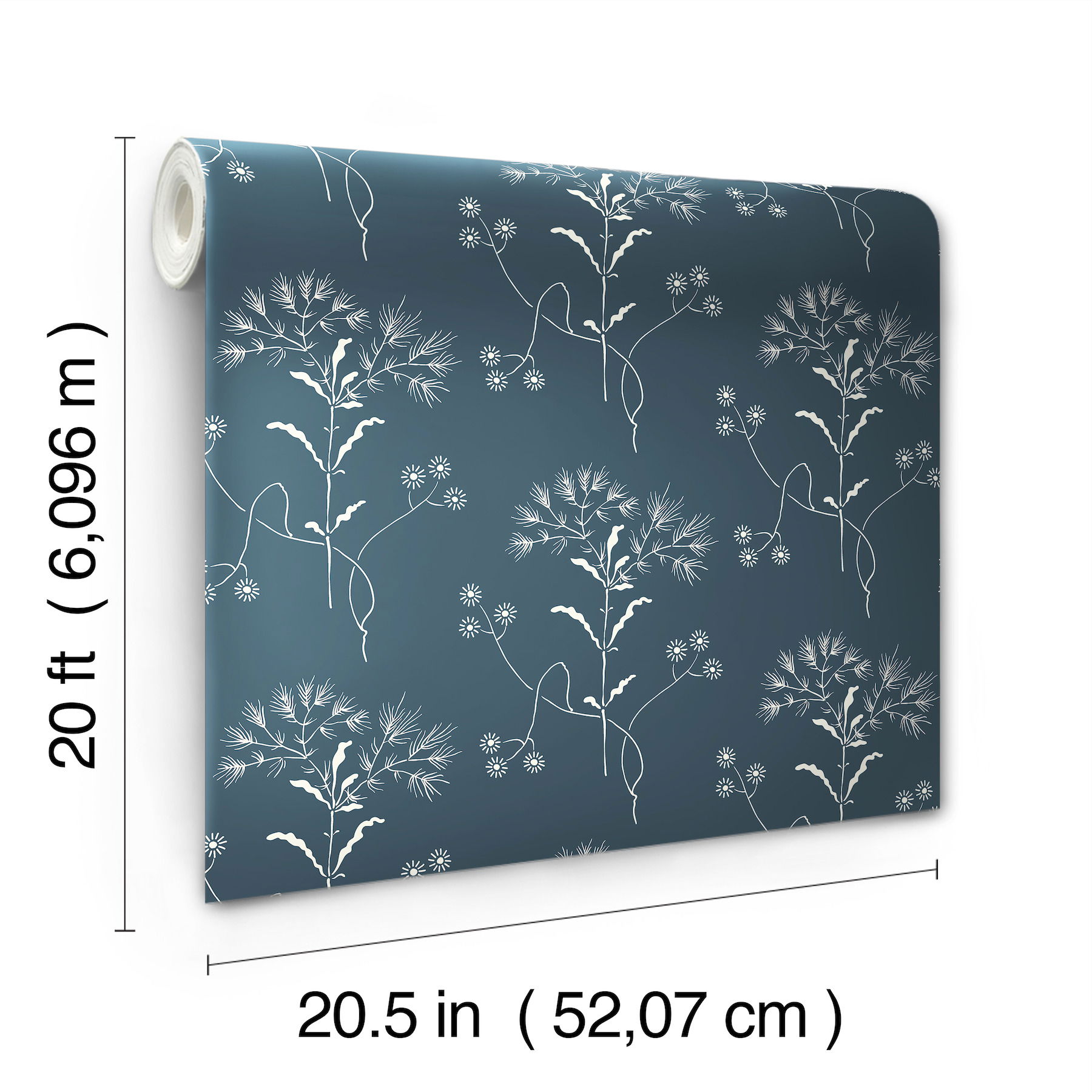 Magnolia Home Wildflower White & Blue Peel & Stick Wallpaper large image 