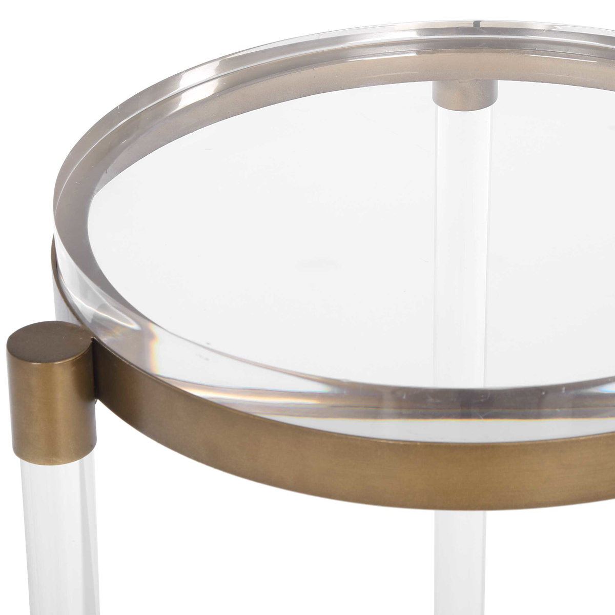 Pereira Round Acrylic Accent Table, Side & End Table by Uttermost, 13.12" width x 24.87" height x 13.12" depth View 5