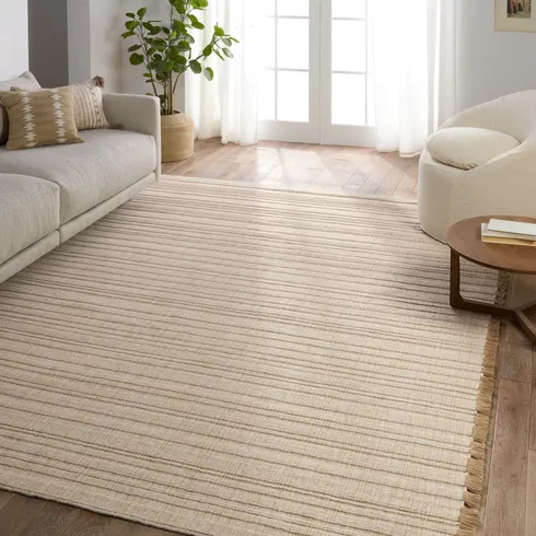 Bandera Handmade Solid Cream/Beige Area Rug (8