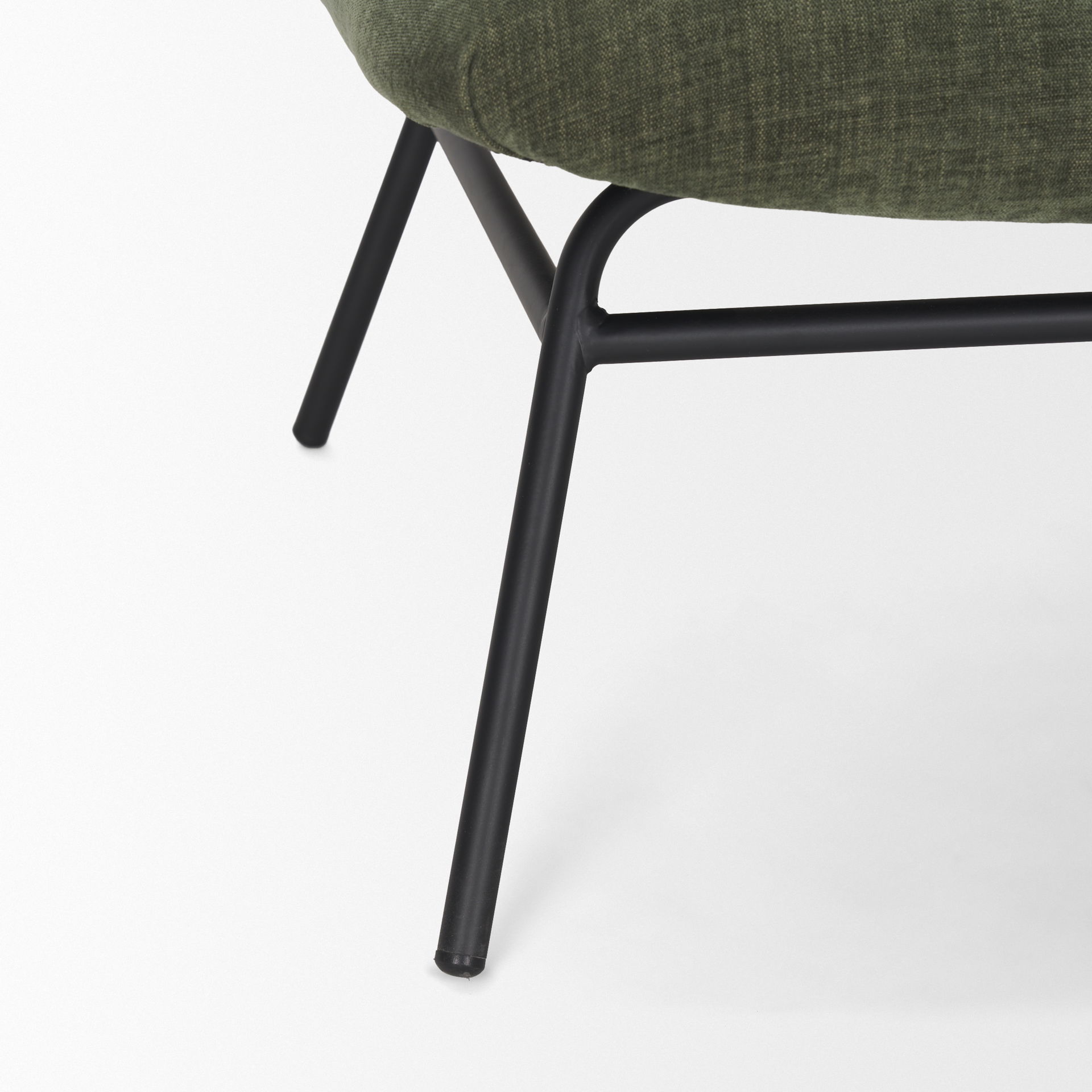 Nora Forest Green Fabric with Matte Black Metal Legs Accent Chair, by Mercana, 25" length x 30.25" width x 31" height View 13