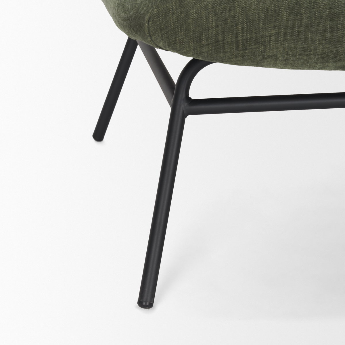 Nora Forest Green Fabric with Matte Black Metal Legs Accent Chair, by Mercana, 25" length x 30.25" width x 31" height View 13