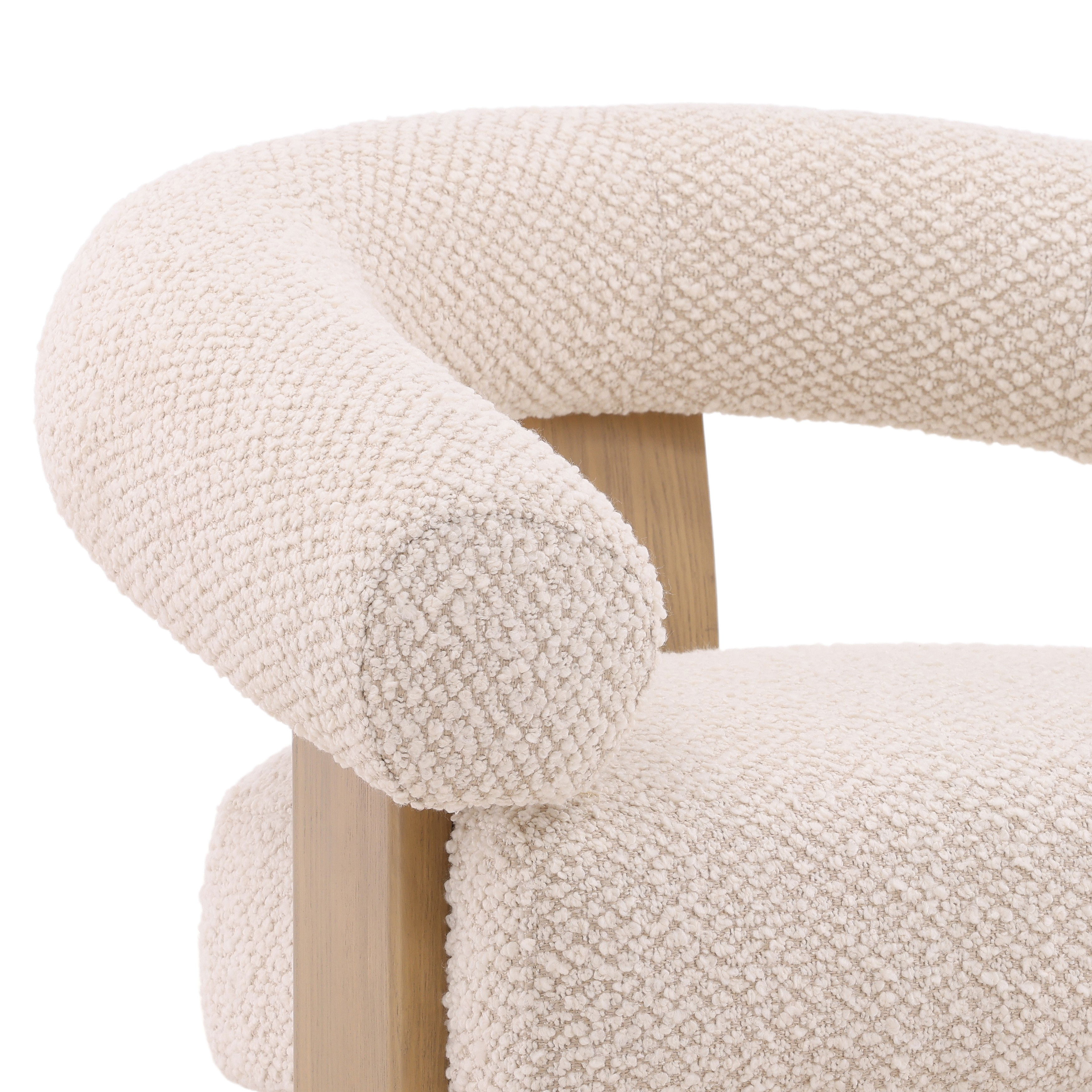 Frankie Occasional Chair Cream, Accent Chair by Dovetail, 34.75" width x 29.75" height x 28.5" depth View 6