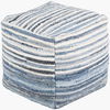 Denim Pouf, Ottoman by Surya, 16" width x 16" height thumbnail