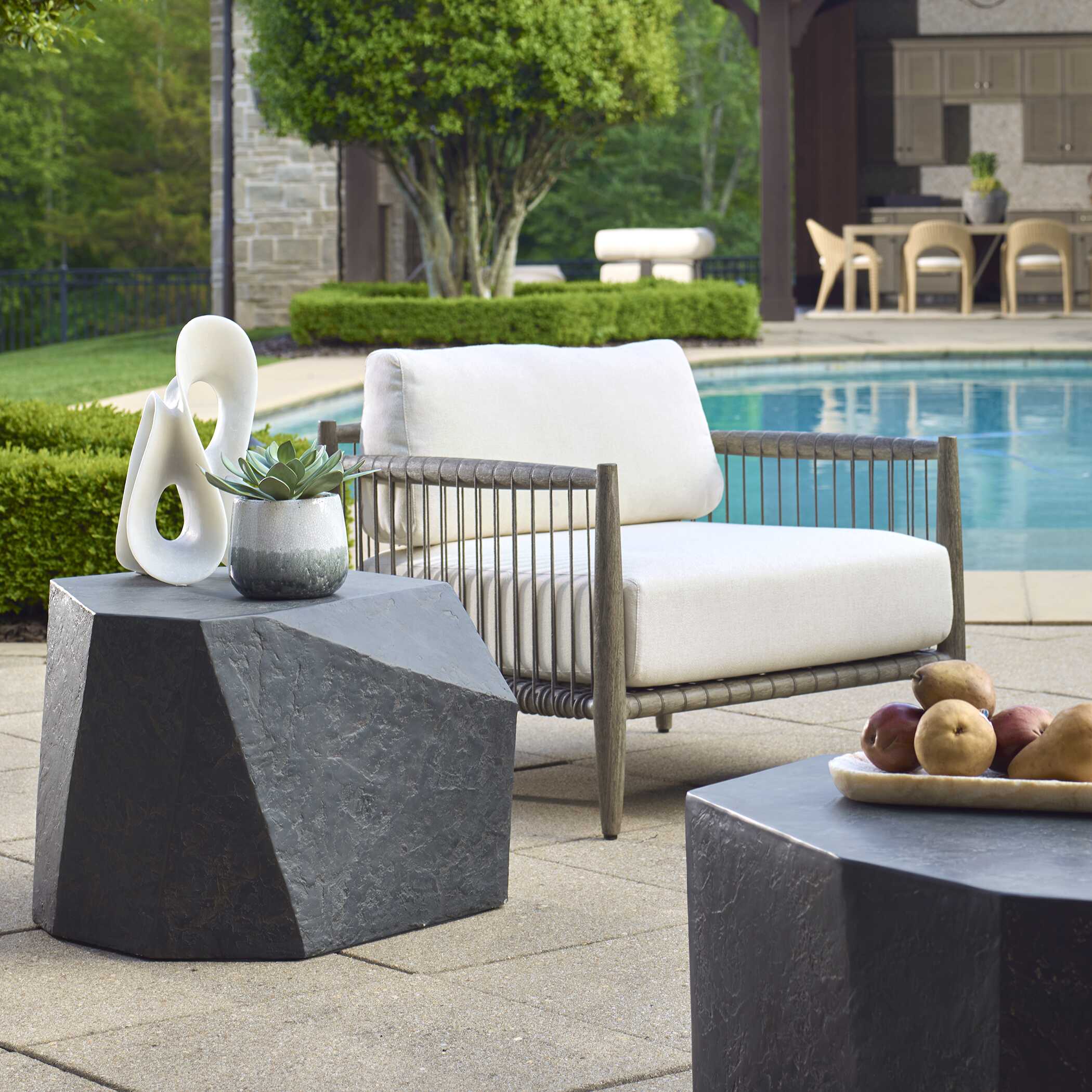 Parra Slate Outdoor Side Table large image 