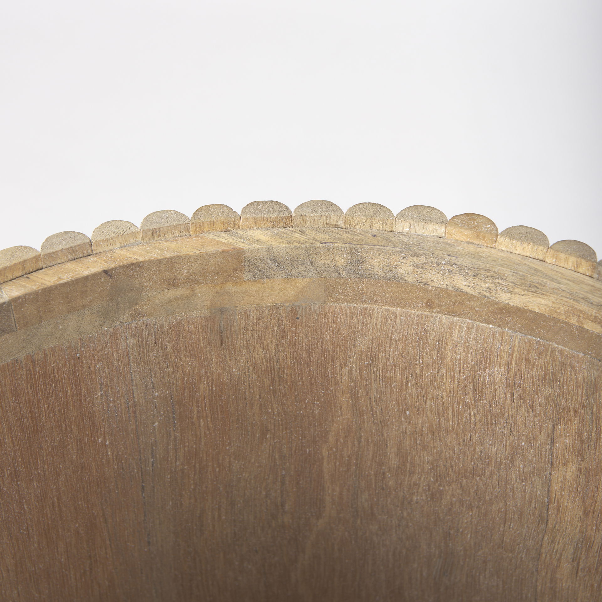 Terra 18L x 18W x 22H Light Brown Wood Fluted Round Side Table large image 