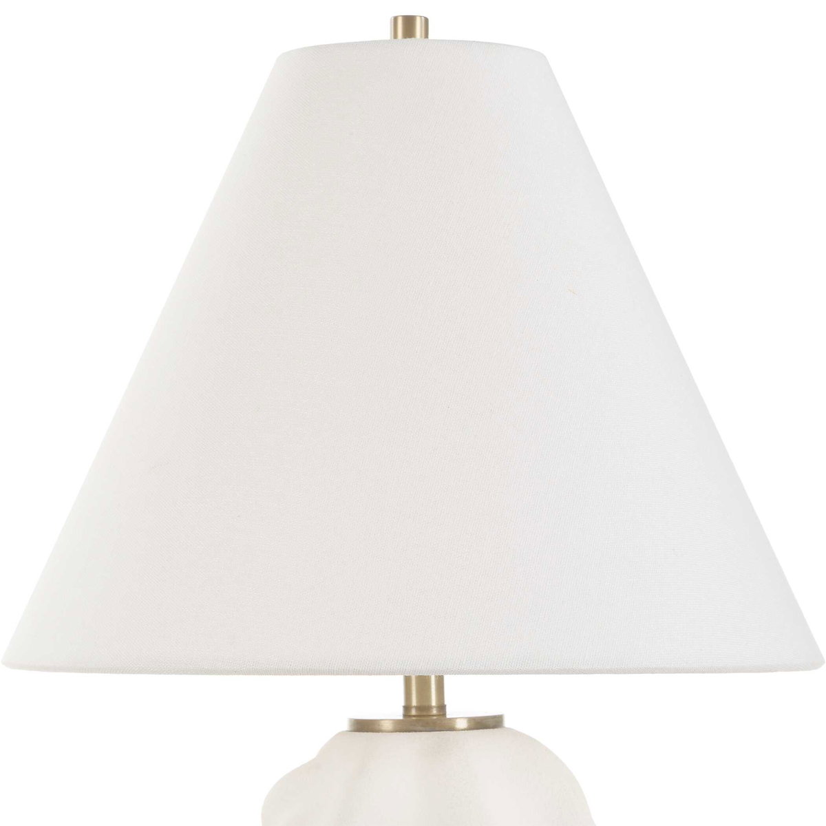 Bora White Accent Lamp, Table Lamp by Uttermost, 12" width x 17.5" height x 12" depth View 5