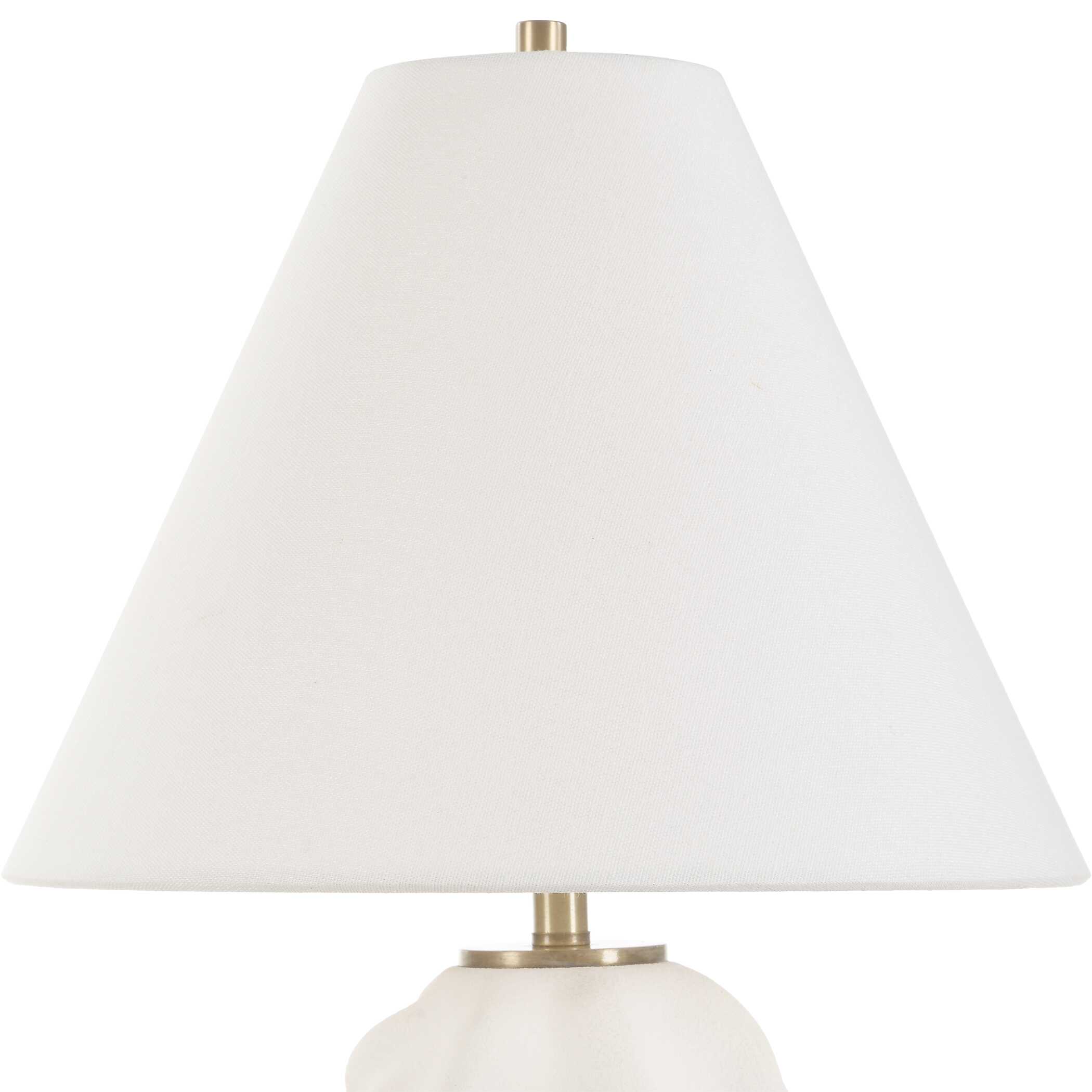 Bora White Accent Lamp, by Uttermost, 12" width x 17.5" height x 12" depth View 5