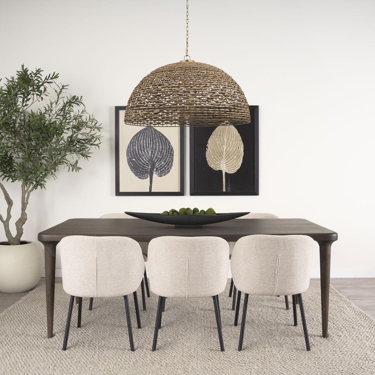 Suvan 84'L x 42'W Rectangular Dining Table | Modern | Med-Dark Brown Wood | Seats 8, by Mercana, 84" length x 42" width x 30" height View 2
