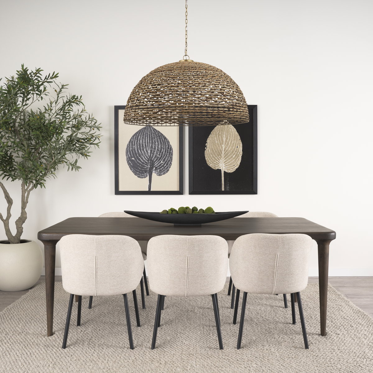 Suvan 84'L x 42'W Rectangular Dining Table | Modern | Med-Dark Brown Wood | Seats 8, by Mercana, 84" length x 42" width x 30" height View 2