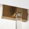 Cantabria 12x30 White Shade Brass/Acrylic Wall Sconce, by Mercana, 12" length x 6" width x 30" height thumbnail 4