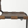 Berbick Low Back 30in Seat Bar Stool | Brown Leather with Gray Metal, Counter & Bar Stool by Mercana, 20.5" length x 24.8" width x 43" height thumbnail 9