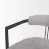 Hollyfield Curved Back Dining Arm Chair | Gray Fabric with Gray Iron, Dining Chair by Mercana, 20.47" length x 21.5" width x 29.53" height thumbnail 9