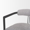 Hollyfield II Gray Fabric Seat with Gray Iron Frame Dining Chair, by Mercana, 20.47" length x 21.5" width x 29.53" height thumbnail 9