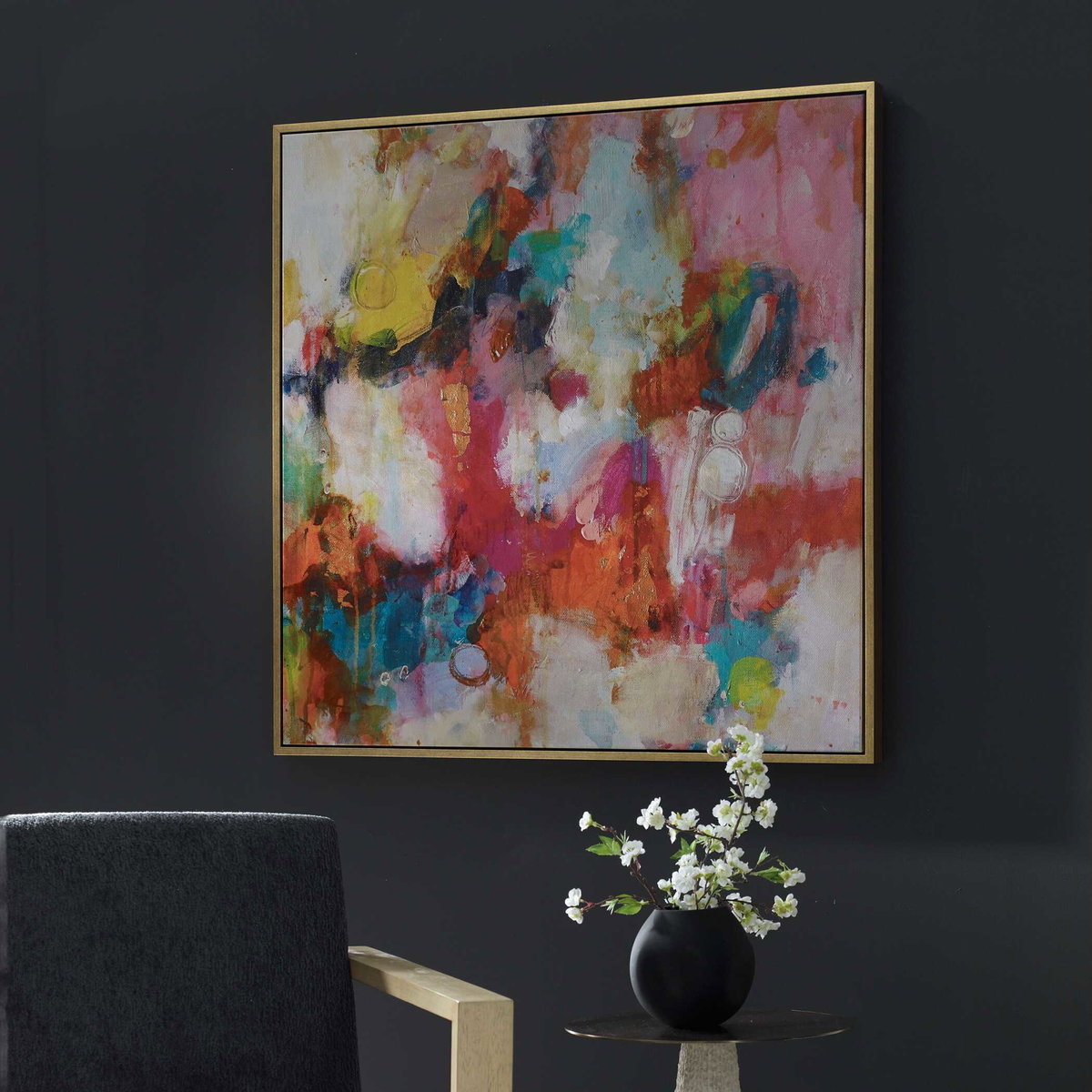 A Colorful Mindset Framed Abstract Art, by Uttermost, 44" width x 44" height x 2" depth View 4