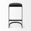 Tyson 17L x 18W x 31H Black Leather with Metal Frame Bar Stool, Counter & Bar Stool by Mercana, 17.25" length x 17.5" width x 31.25" height thumbnail 2