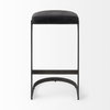 Tyson Backless 31in Seat Bar Stool | Black Leather with Black Metal, Counter & Bar Stool by Mercana, 17.25" length x 17.5" width x 31.25" height thumbnail 2