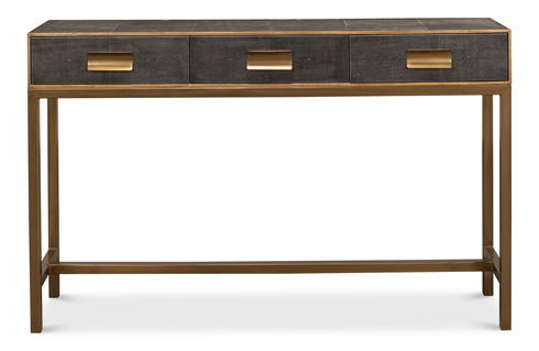 Gideon Shagreen Console Table, Ant.Grey