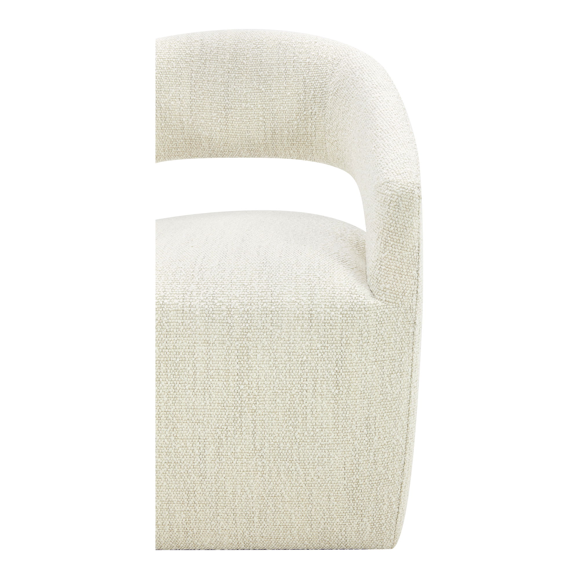 Barrow Rolling Dining Chair White Mist, by Moe's Home, 25.5" width x 32.25" height x 25.5" depth View 9