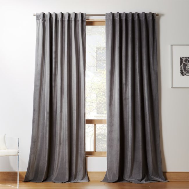 Online Designer Other Velvet Graphite Curtain Panel 48"x120