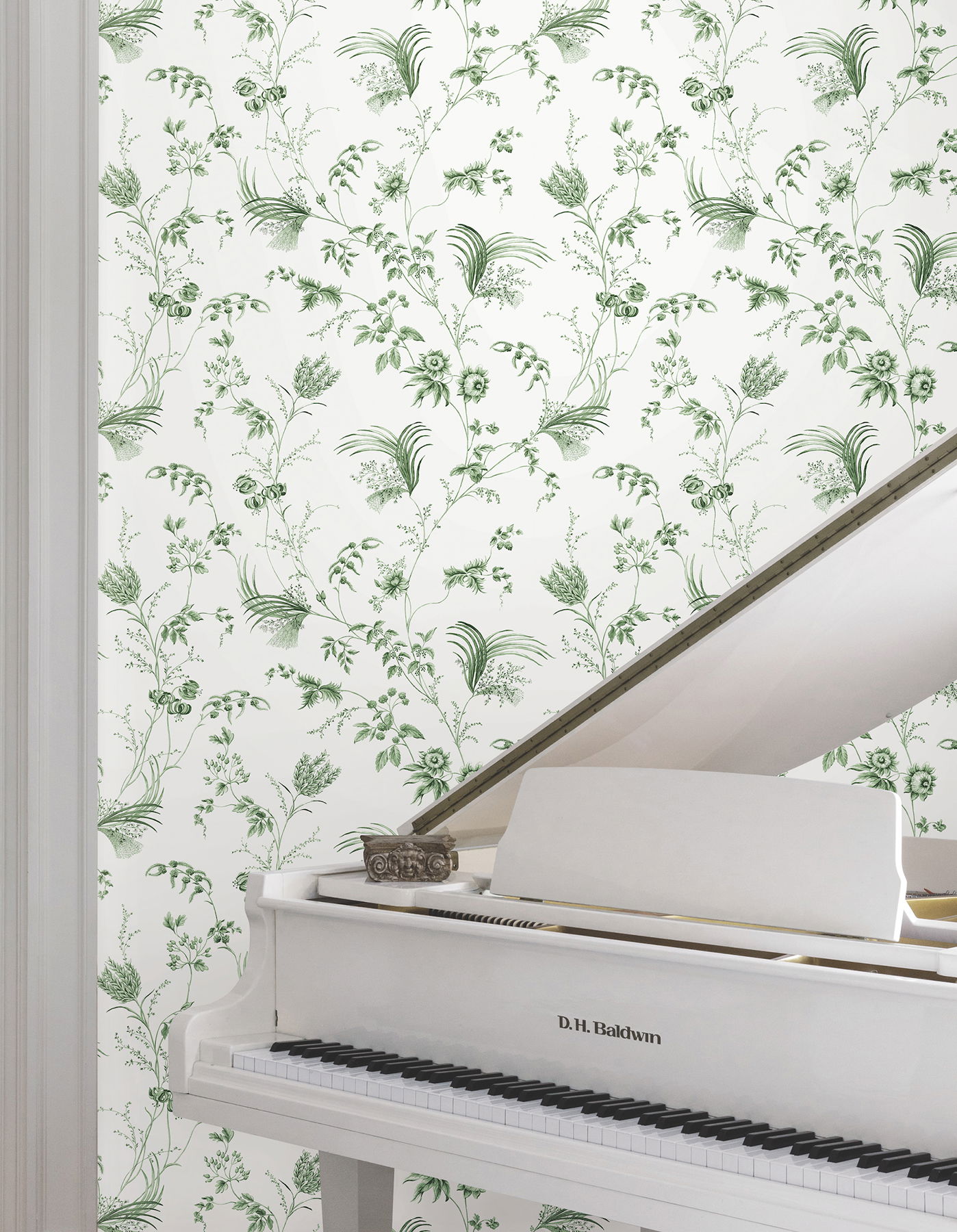 Floral Lace Green Wallpaper large image 