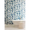 Watercolor Jacobean Blue & White Wallpaper thumbnail 5