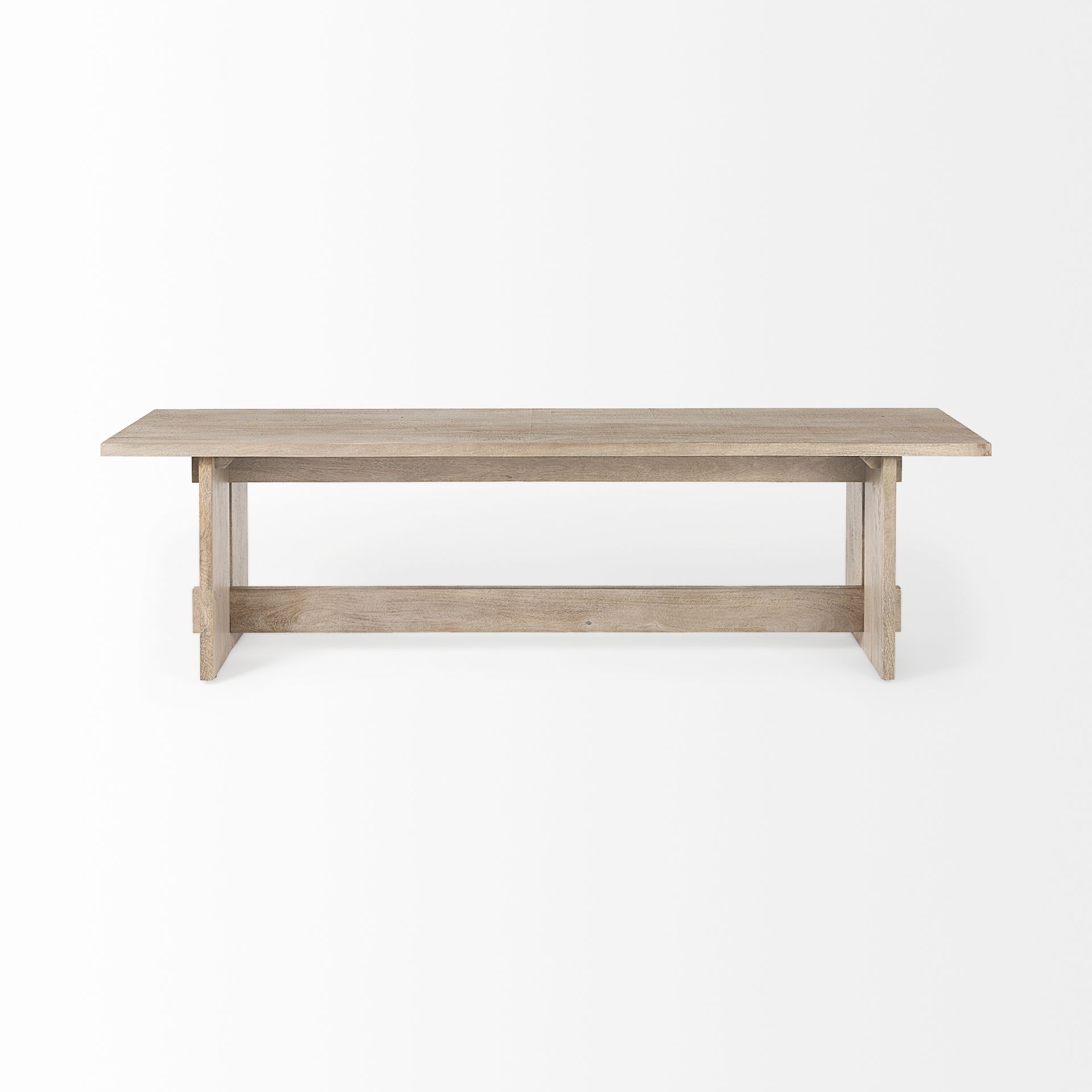 Aida 18H Light Gray Wood Dining Bench, Benche by Mercana, 66" length x 16" width x 18" height View 6