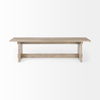 Aida 18H Light Gray Wood Dining Bench, Benche by Mercana, 66" length x 16" width x 18" height thumbnail 6