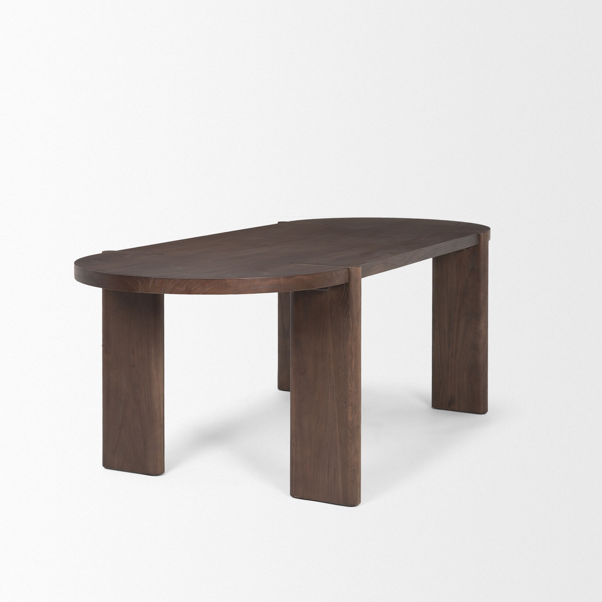 Sohan Dark Elm Wood Oval Dining Table, by Mercana, 91" length x 38" width x 30" height View 6
