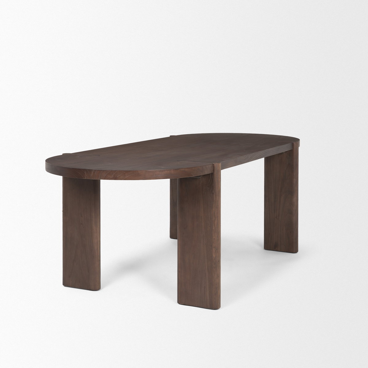Sohan Dark Elm Wood Oval Dining Table, by Mercana, 91" length x 38" width x 30" height View 6