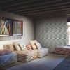 Flamed Zigzag Blue & Cream Wallpaper thumbnail 1
