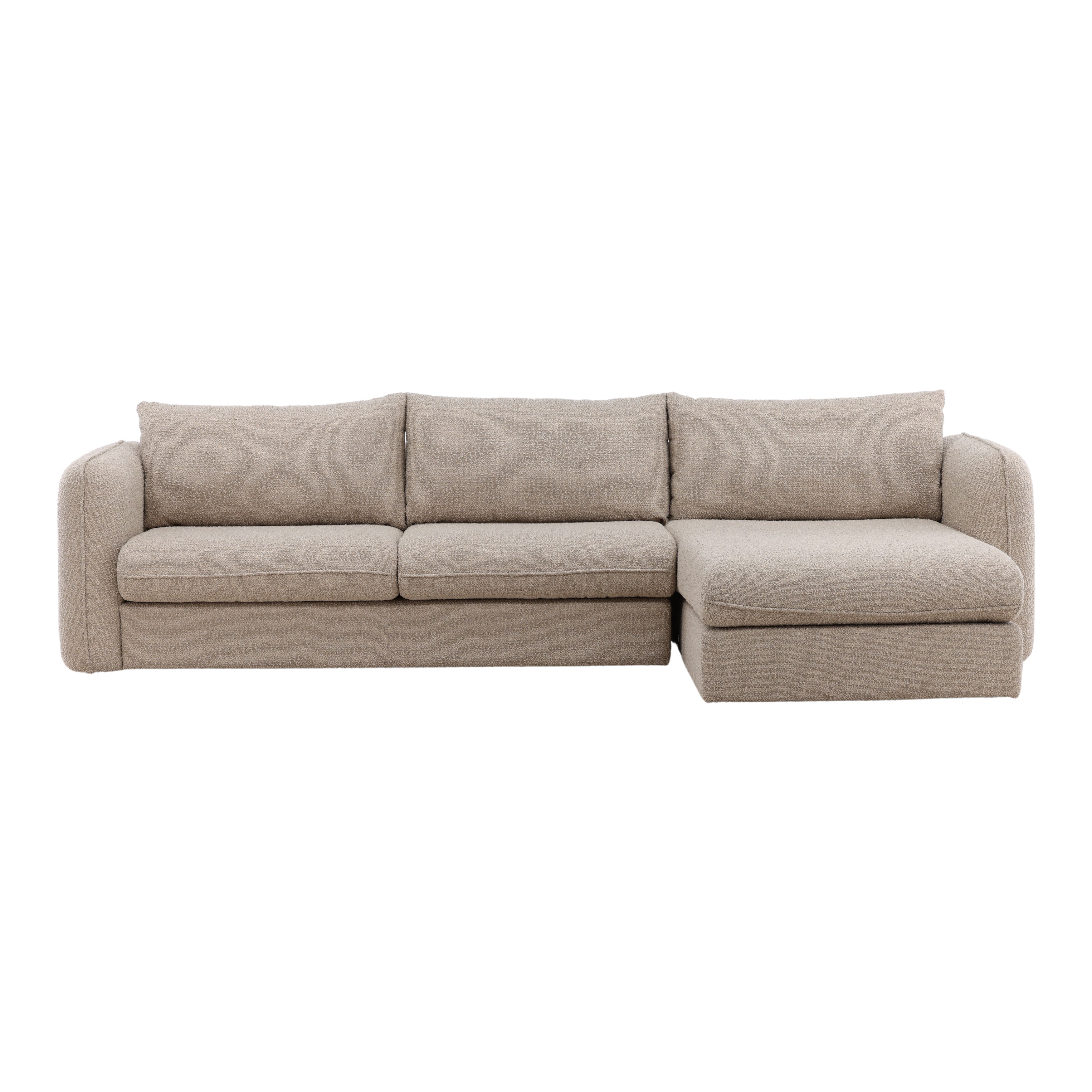 Torrey Chaise Sectional Sand, Sectional Sofa by Dovetail, 130.7" width x 36" height x 70" depth View 2