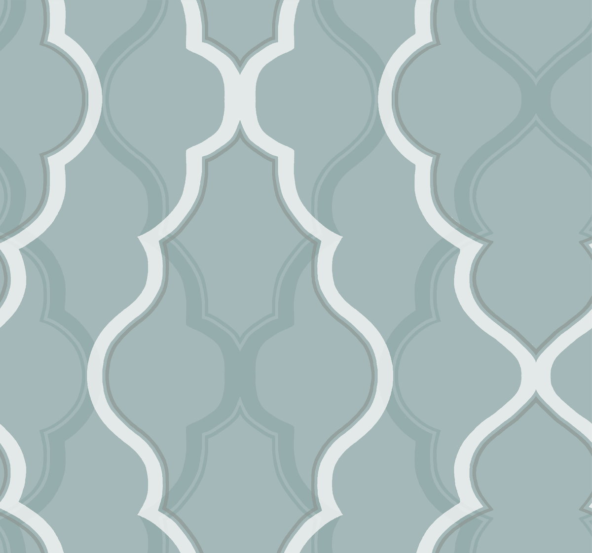 Double Damask Teal Wallpaper, by York Wall, 27' length x 2'3" width x 0.02" depth