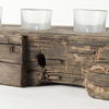 Lakara Reclaimed Wood Eight Tealight Table Candle Holder, Candles & Candle Holder by Mercana, 36" length x 8" width x 3" height thumbnail 6