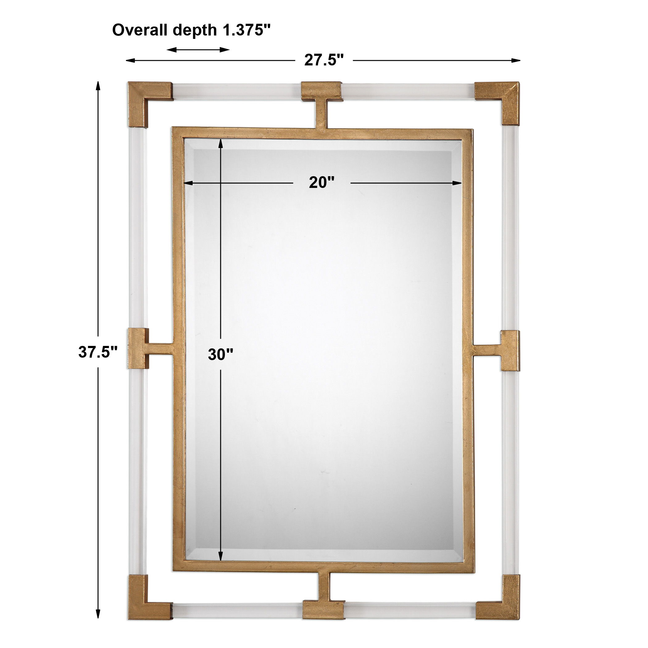 Balkan Modern Gold Wall Mirror large image 