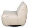 Kennett Swivel Chair,Crystal White Leath, Seating by Sarreid, 33" length x 36" width x 33" height thumbnail 8
