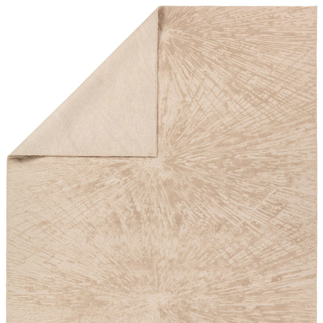 Jaipur Living Pranhita APS01 Handknotted Medallion Tan and Cream Area Rug (9'x12') large image 