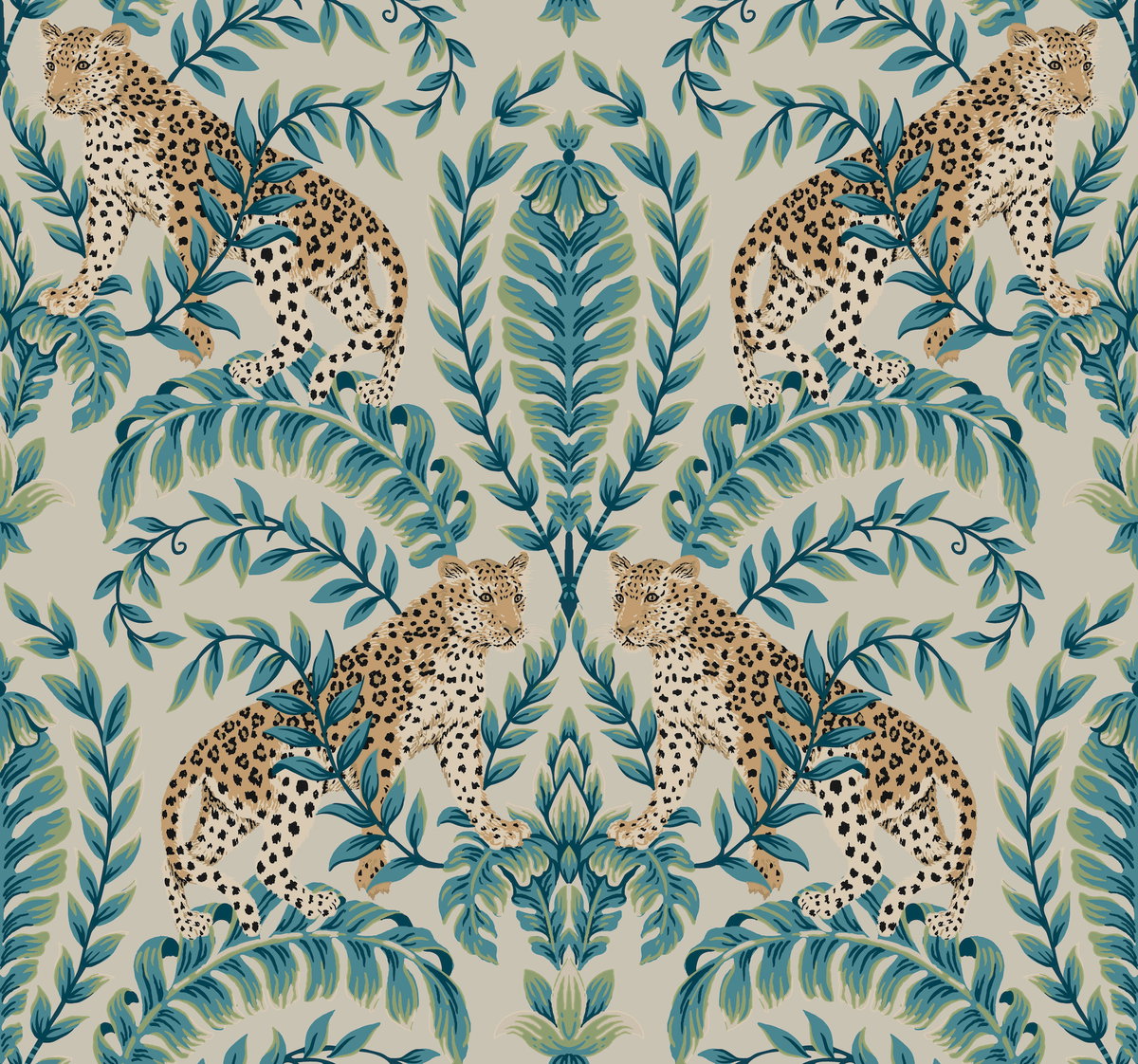 Jungle Leopard Taupe Wallpaper, by York Wall, 27' length x 2'3" width x 0.02" depth