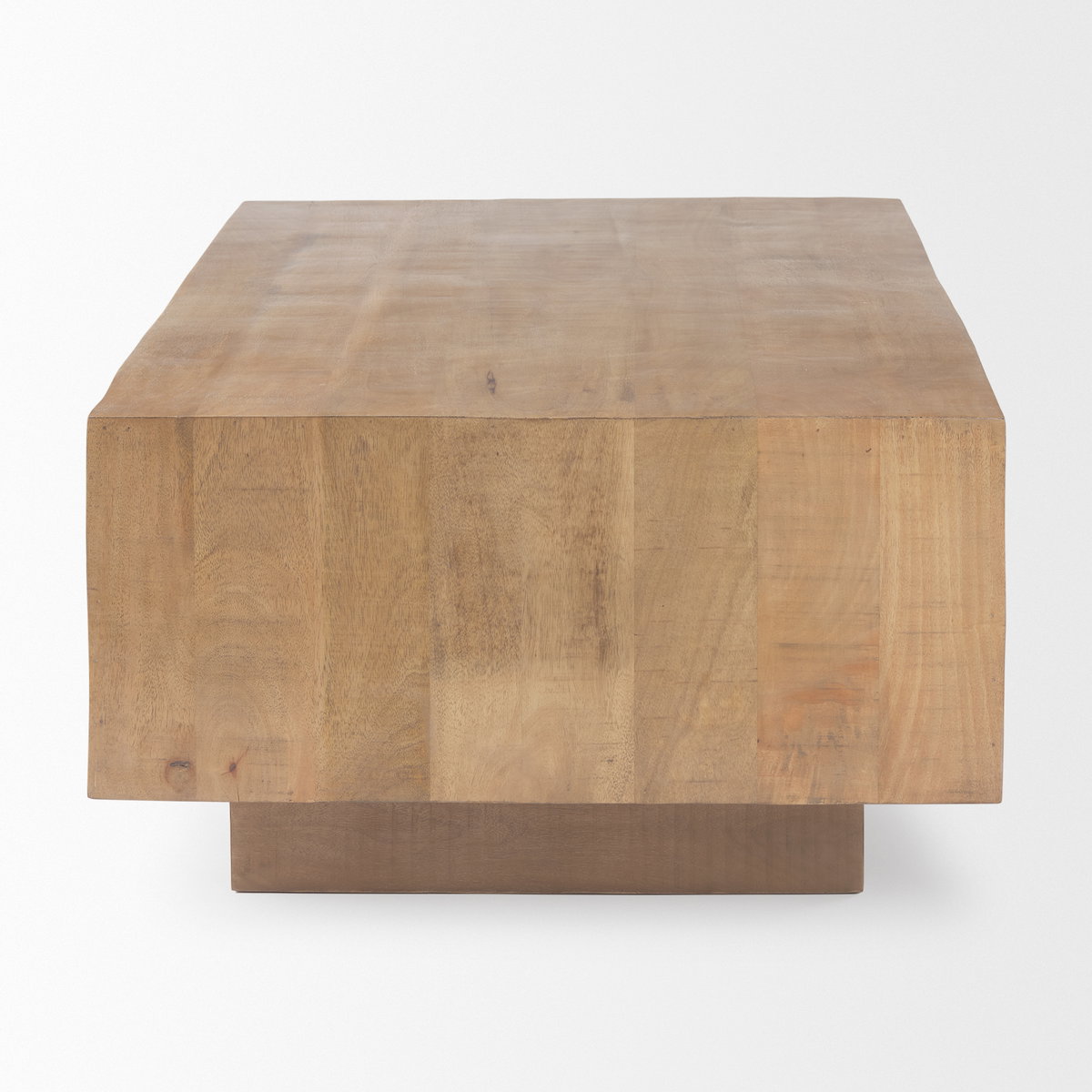 Hayden Light Brown Wood Rectangular Coffee Table, by Mercana, 48" length x 28" width x 16" height View 5