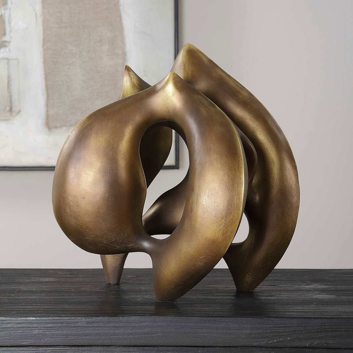 Celestial Flow Bronze Sculpture, Figurines & Statue by Uttermost, 12.75" width x 13.25" height x 10" depth View 3