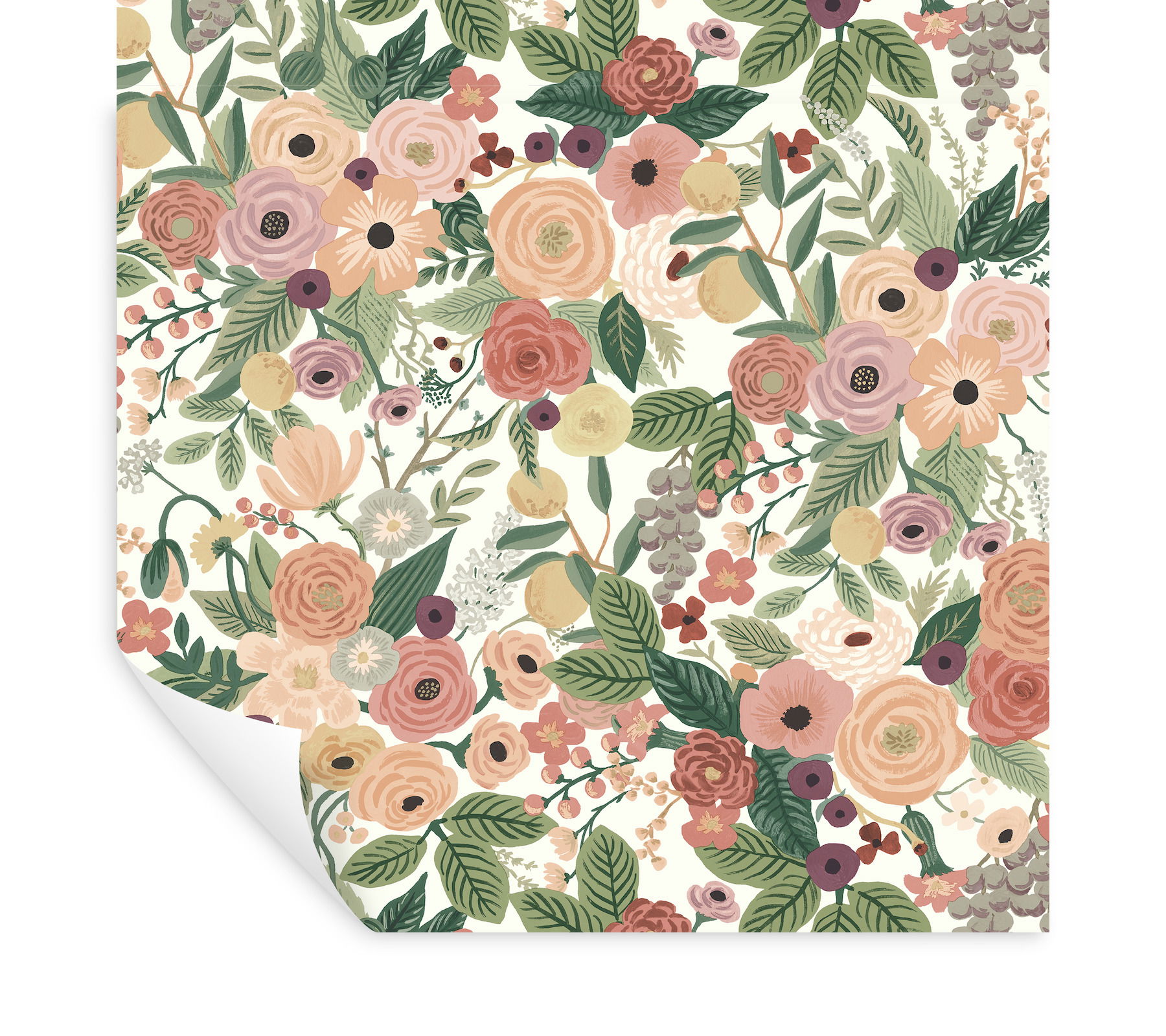 Garden Party Burgundy Peel & Stick Wallpaper large image 