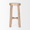 Brahma 30' Total Height White Washed Wood Stool thumbnail 3