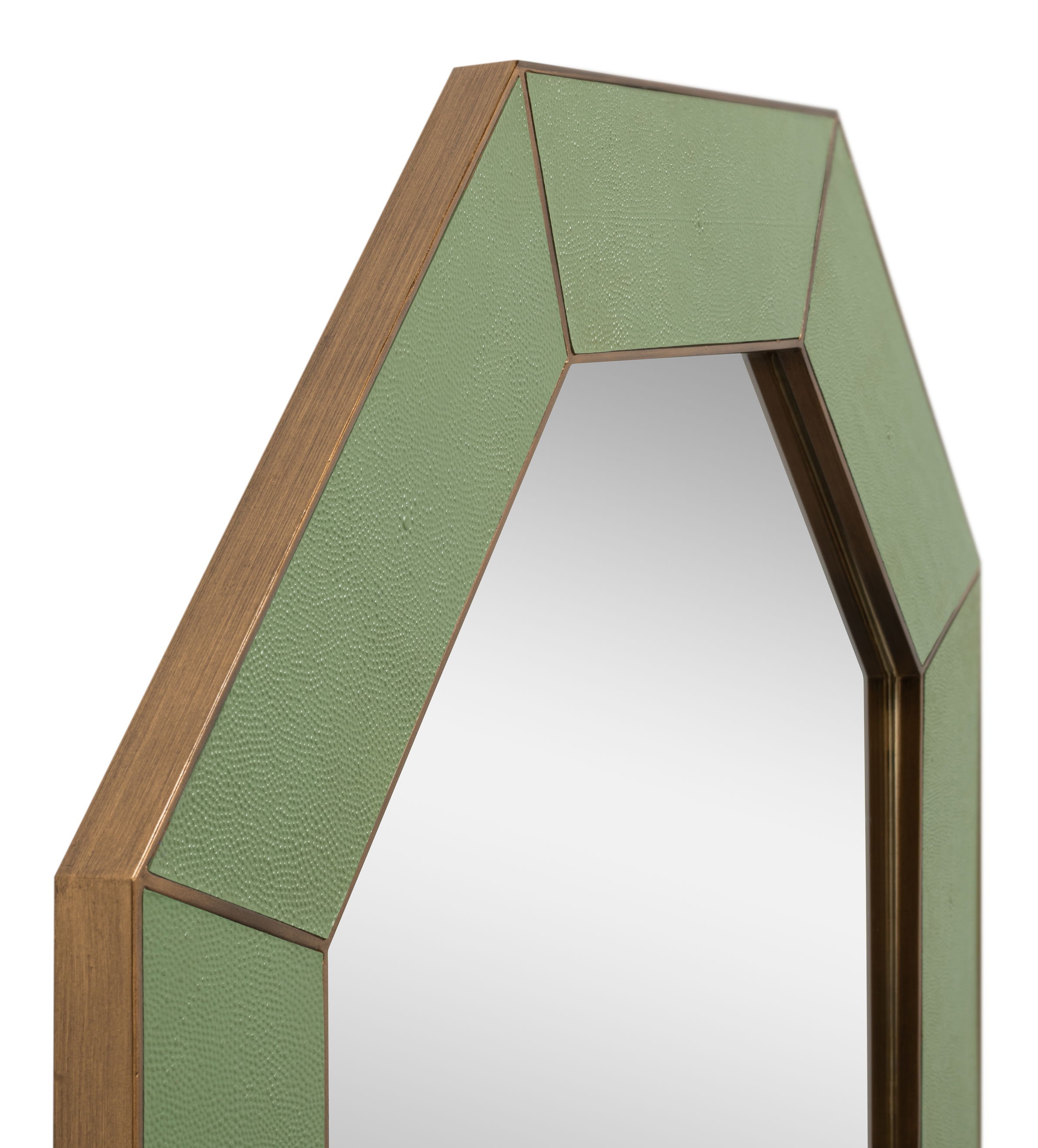 Eleanor Mirror,Shagreen,Watercress, by Sarreid, 32" length x 1" width x 32" height View 4