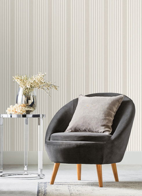 French Linen Stripe Soft Linen Wallpaper