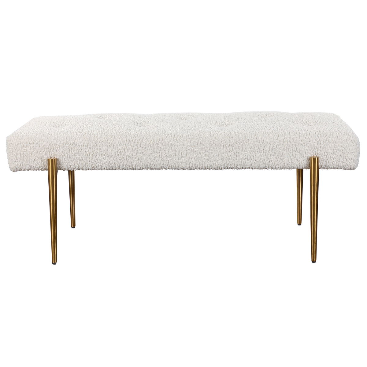 Olivier White Bench, Benche by Uttermost, 49" width x 19" height x 20" depth View 1
