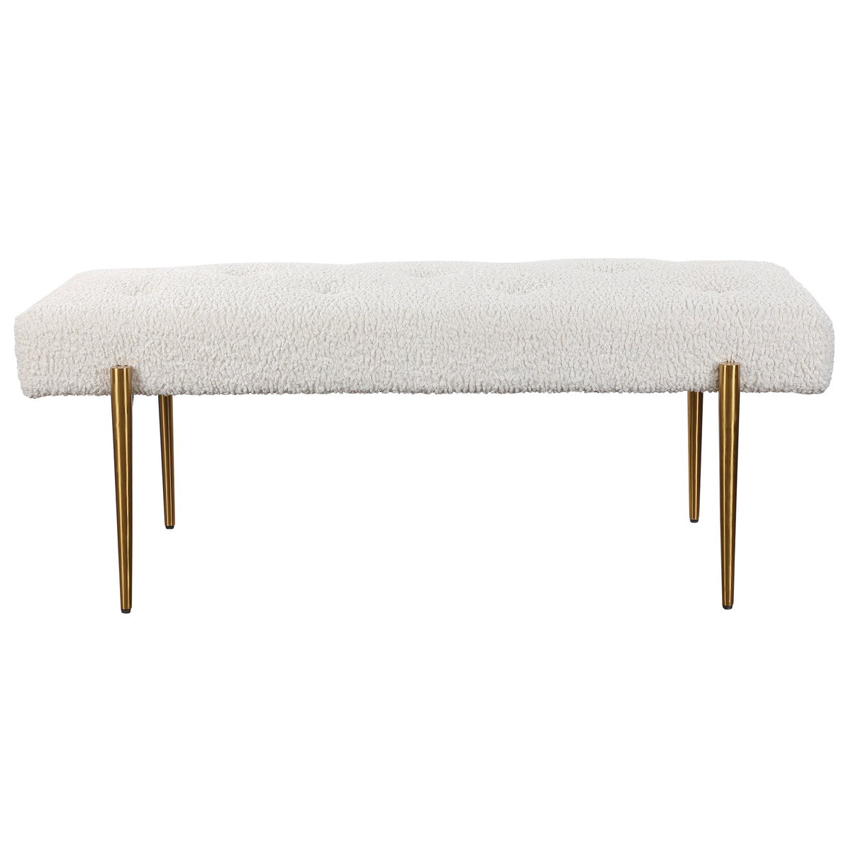 Olivier White Bench, Benche by Uttermost, 49" width x 19" height x 20" depth View 1