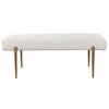 Olivier White Bench, Benche by Uttermost, 49" width x 19" height x 20" depth thumbnail 1