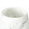 Volta I Short Gray Cream Glass Abstract Pattern Vase, by Mercana, 6.8" length x 6.8" width x 8.1" height thumbnail 5