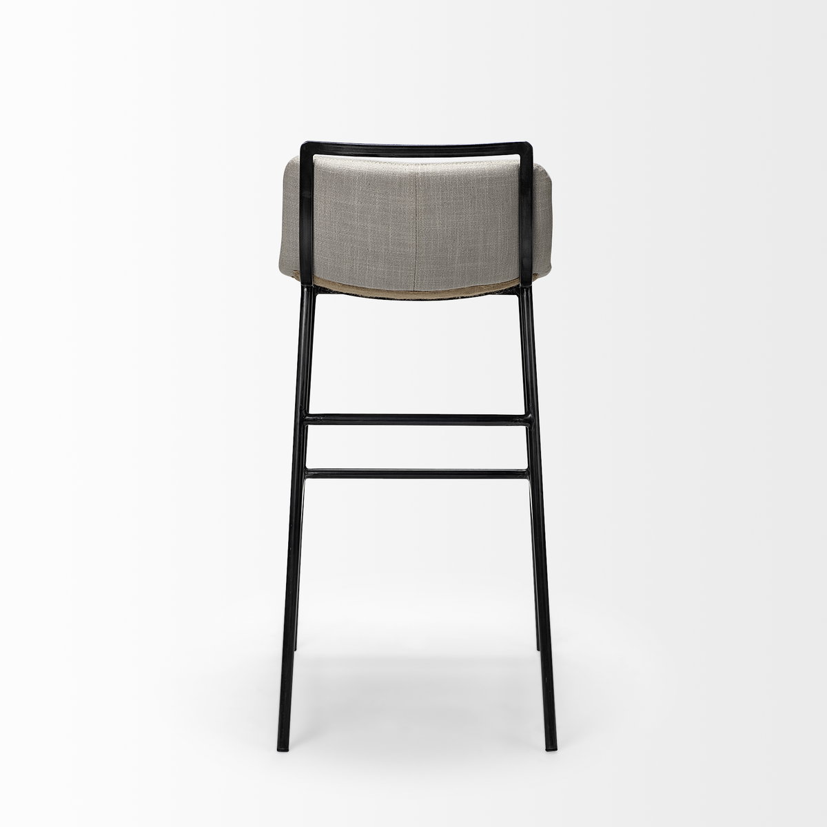 Kavalan Low Back 24.25in Seat Counter Stool | Beige Fabric with Metal, Counter & Bar Stool by Mercana, 17.72" length x 20.87" width x 33.46" height View 8