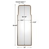 Adelasia Antiqued Gold Mirror, by Uttermost, 2' width x 5'8.62" height x 1" depth thumbnail 3